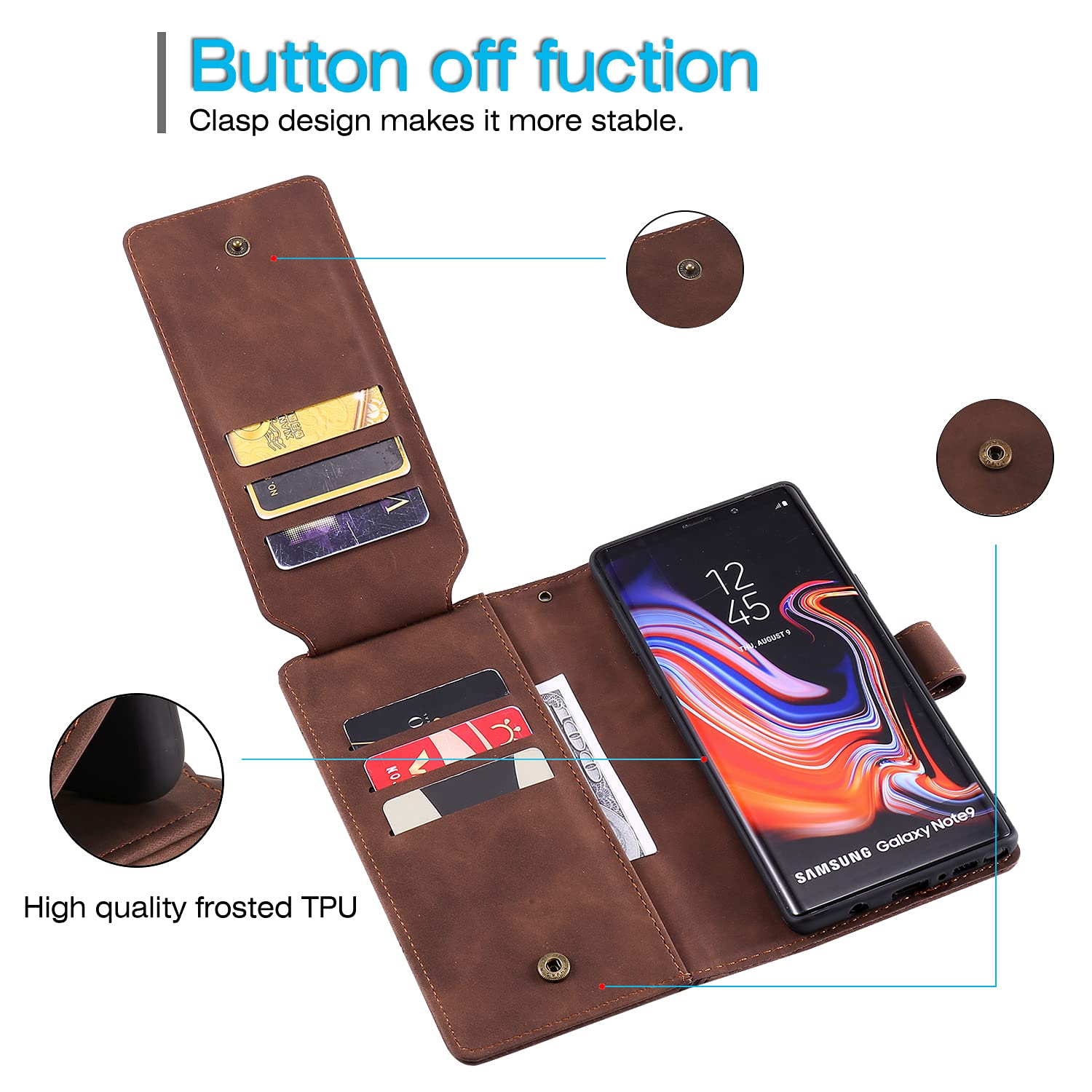 Amazon.com: QiongNi Case for Samsung Galaxy Note 9 Leather Case